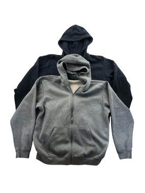 Two Blue Ice Mens Hoodie Sweatshirt Size 2XL Lot Of 2 Full Zip Fleece Athletic